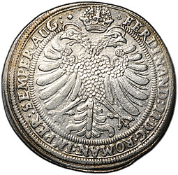 Монета 1 талер 1634 Фердинанд II Свободный город Нюрнберг Германия