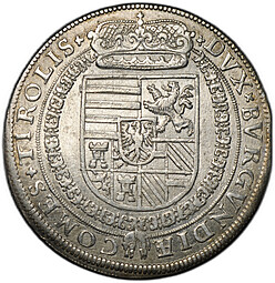 Монета 1 талер 1577-1595 FERDINANDVS AVSTRIÆ Халль Фердинанд II Тироль Австрия