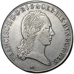 Монета 1 кроненталер (талер) 1795 M Милан Австрийские Нидерланды