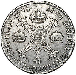 Монета 1 кроненталер (талер) 1795 M Милан Австрийские Нидерланды