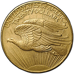 Монета 20 долларов 1908 Филадельфия без девиза США