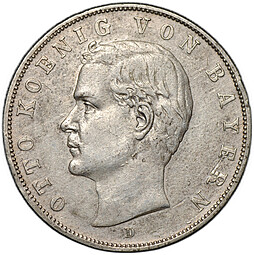 Монета 3 марки 1911 D Бавария Германия