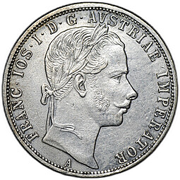 Монета 1 флорин 1860 A Австрия