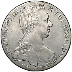 Монета 1 талер 1780 SF Мария Терезия рестрайк Австрия