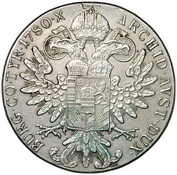 Монета 1 талер 1780 SF Мария Терезия рестрайк Австрия