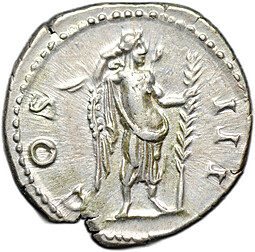Монета Денарий 126-127 Адриан Виктория Римская Империя