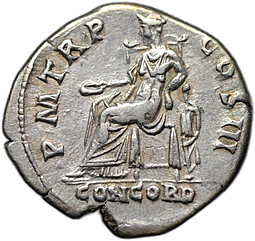 Монета Денарий 119–122 Адриан Конкордия Римская Империя